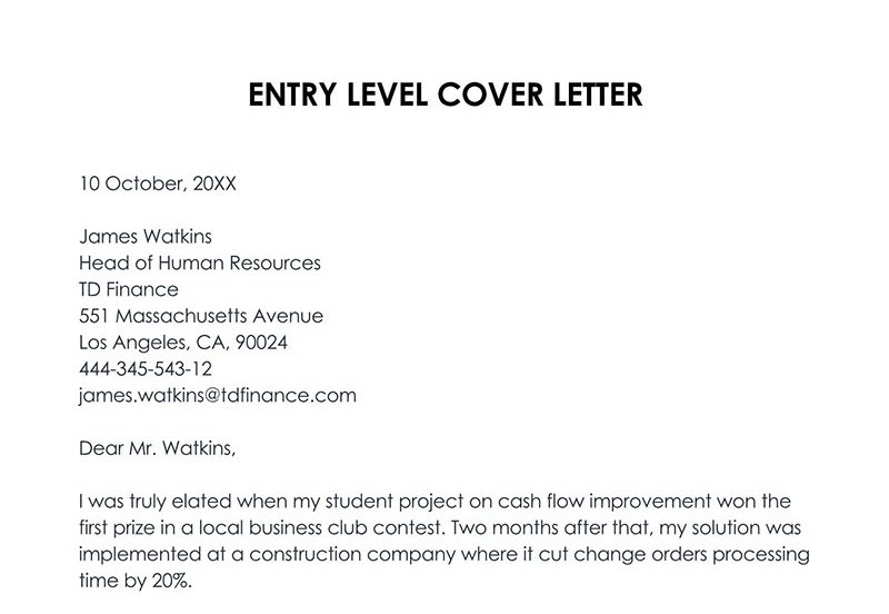 professional cover letter format